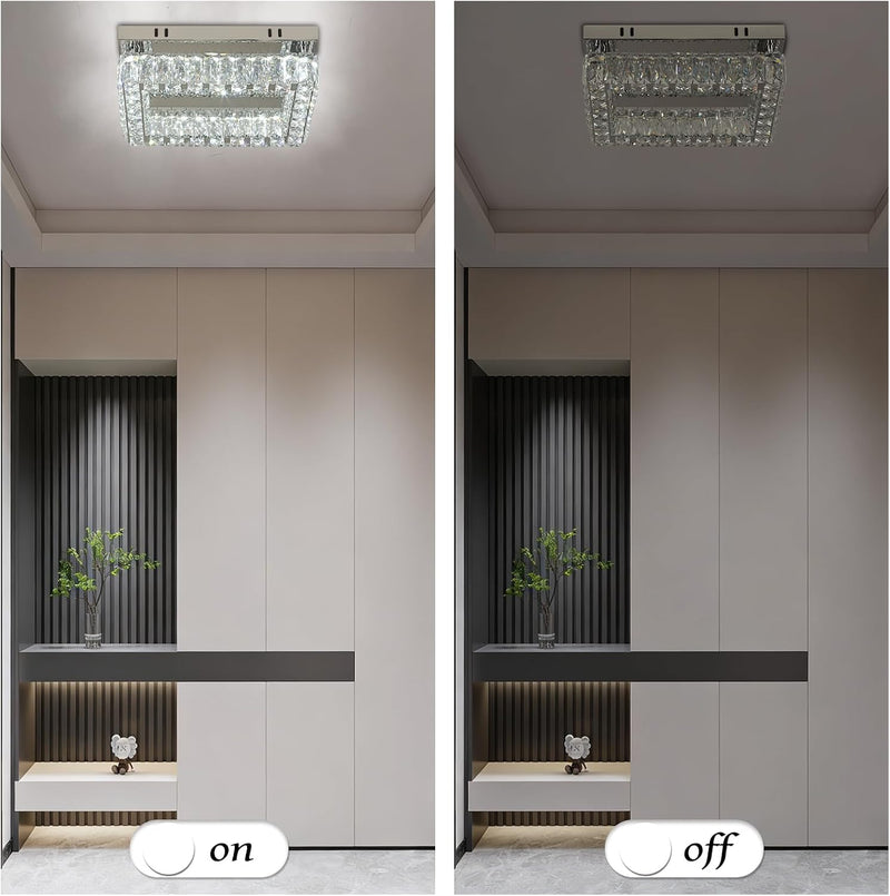 14 Inch Round Crystal Ceiling Light 3 Tier