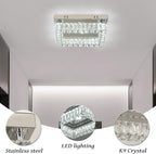 14 Inch Round Crystal Ceiling Light 3 Tier