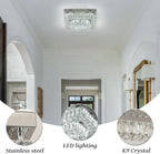 14 Inch Round Crystal Ceiling Light 3 Tier
