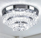 14 Inch Round Crystal Ceiling Light 3 Tier