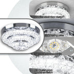 14 Inch Round Crystal Ceiling Light 3 Tier