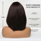 14 Inches Short Auburn Wig with Bangs