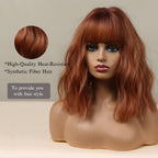 14 Inches Short Auburn Wig with Bangs