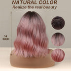 14 Inches Short Auburn Wig with Bangs