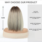 14 Inches Short Auburn Wig with Bangs