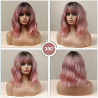 14 Inches Short Auburn Wig with Bangs