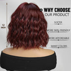 14 Inches Short Auburn Wig with Bangs