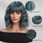 14 Inches Short Auburn Wig with Bangs