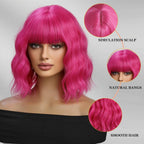 14 Inches Short Auburn Wig with Bangs