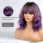 14 Inches Short Auburn Wig with Bangs