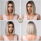 14 Inches Short Auburn Wig with Bangs