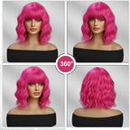 14 Inches Short Auburn Wig with Bangs