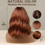 14 Inches Short Auburn Wig with Bangs