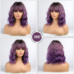 14 Inches Short Auburn Wig with Bangs