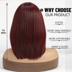 14 Inches Short Auburn Wig with Bangs