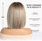 14 Inches Short Auburn Wig with Bangs