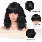 14 Inches Short Auburn Wig with Bangs