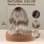 14 Inches Short Auburn Wig with Bangs