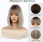 14 Inches Short Auburn Wig with Bangs