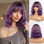 14 Inches Short Auburn Wig with Bangs