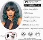 14 Inches Short Auburn Wig with Bangs
