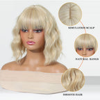 14 Inches Short Auburn Wig with Bangs