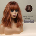 14 Inches Short Auburn Wig with Bangs
