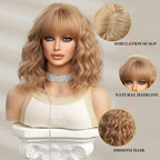 14 Inches Short Auburn Wig with Bangs