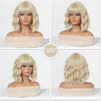 14 Inches Short Auburn Wig with Bangs