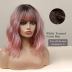 14 Inches Short Auburn Wig with Bangs
