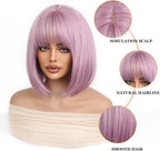 14 Inches Short Auburn Wig with Bangs