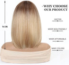 14 Inches Short Auburn Wig with Bangs