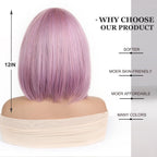 14 Inches Short Auburn Wig with Bangs