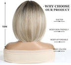 14 Inches Short Auburn Wig with Bangs