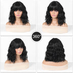 14 Inches Short Auburn Wig with Bangs