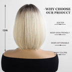 14 Inches Short Auburn Wig with Bangs