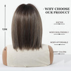 14 Inches Short Auburn Wig with Bangs