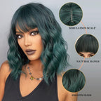 14 Inches Short Auburn Wig with Bangs