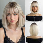 14 Inches Short Auburn Wig with Bangs