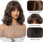 14 Inches Short Auburn Wig with Bangs