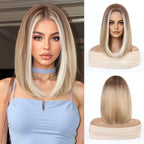 14 Inches Short Auburn Wig with Bangs
