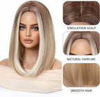 14 Inches Short Auburn Wig with Bangs