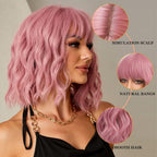 14 Inches Short Auburn Wig with Bangs