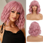 14 Inches Short Auburn Wig with Bangs