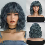 14 Inches Short Auburn Wig with Bangs