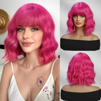 14 Inches Short Auburn Wig with Bangs
