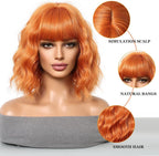 14 Inches Short Auburn Wig with Bangs