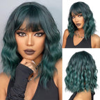 14 Inches Short Auburn Wig with Bangs