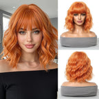 14 Inches Short Auburn Wig with Bangs