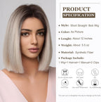 14 Inches Short Auburn Wig with Bangs